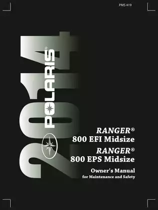2014 Polaris Ranger 800 EFI, 800 EPS Midsize owners manual