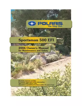 2006 Polaris Sportsman 500 EFI owners manual