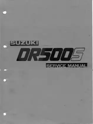 1981-1982 Suzuki DR 500 S trial bike service manual Preview image 1