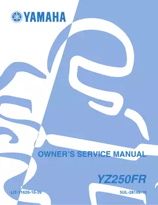 2000-2009 Yamaha YZ250F owner´s service manual