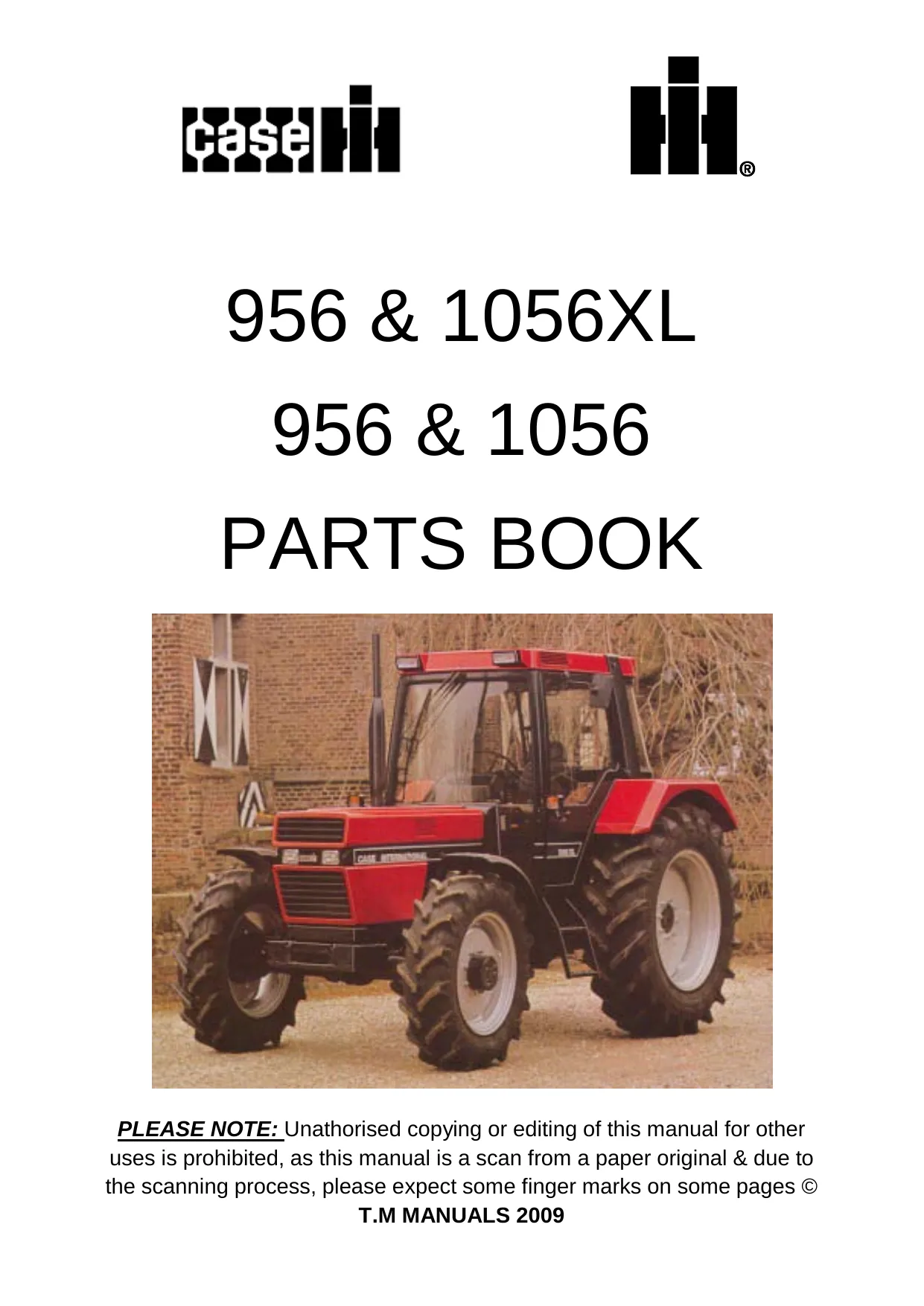 CaseIH 956, 1056XL, 1056 tractor parts book Preview image 1