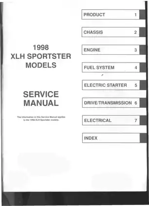 1986-2005 Harley-Davidson Sportster XLH 883, XL 1200 service manual Preview image 2