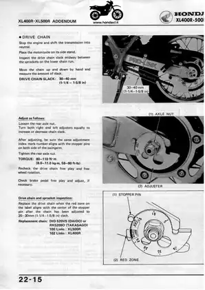 1982 Honda XL400R, XL500R service manual