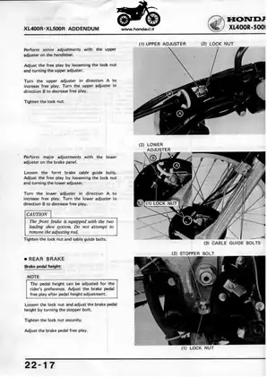 1982 Honda XL400R, XL500R service manual Preview image 3