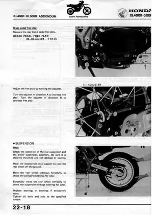 1982 Honda XL400R, XL500R service manual Preview image 4