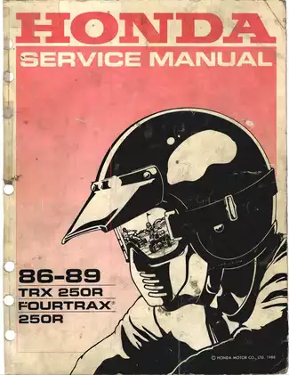 1986-1989 Honda TRX250, TRX250R Fourtrax service manual