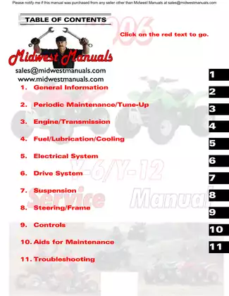2006 Arctic Cat Youth ATV service manual Preview image 2