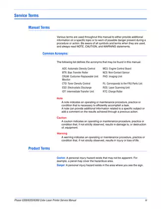 Xerox Phaser 6300 + 6350 + 6360 service manual Preview image 5