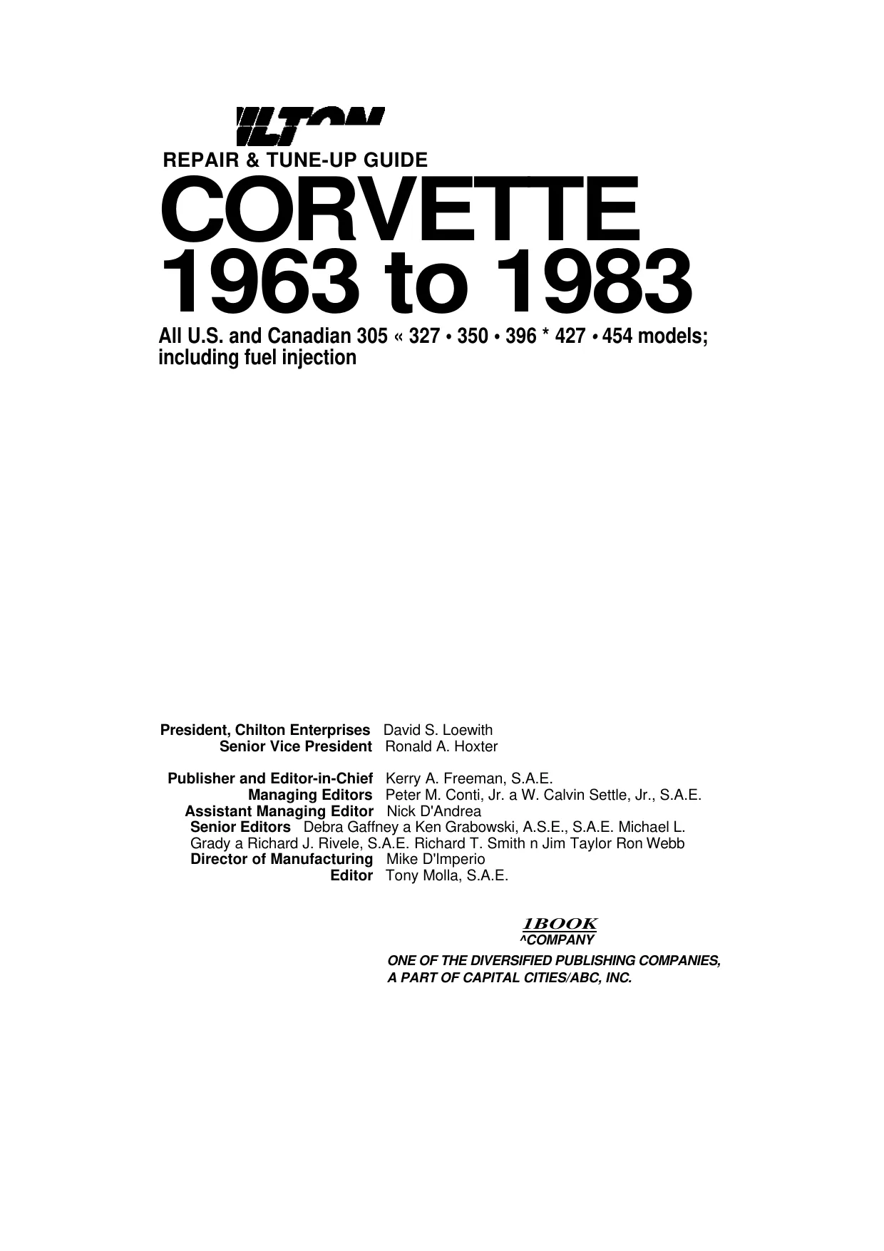 1968-1982 Chevrolet Corvette service repair manual