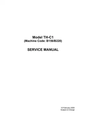 Ricoh Aficio TH-C1, 3224C, 3232C printer service manual