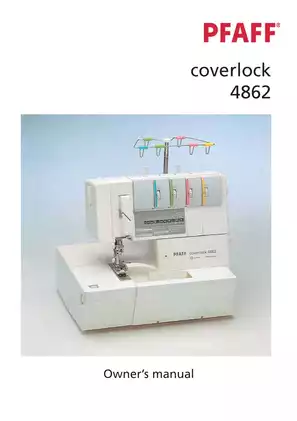 Pfaff coverlock 4862 overlock owner´s manual Preview image 1