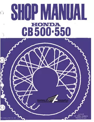 1971-1978 Honda CB500, CB550 shop manual image