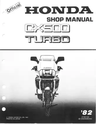 1982 Honda CX500 Turbo, CX500 shop manual Preview image 1
