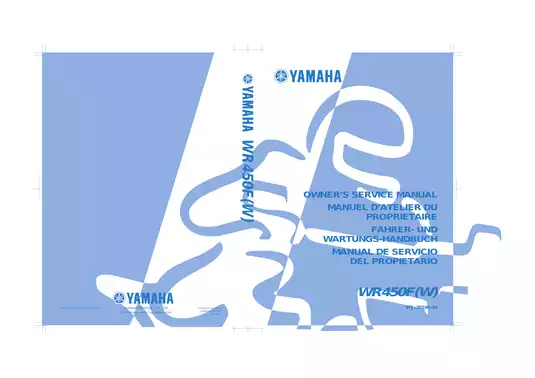 2007 Yamaha WR450F(W) owner´s service manual image