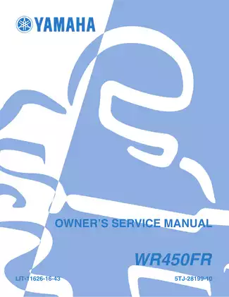 2003 Yamaha WR450FR owner´s service manual