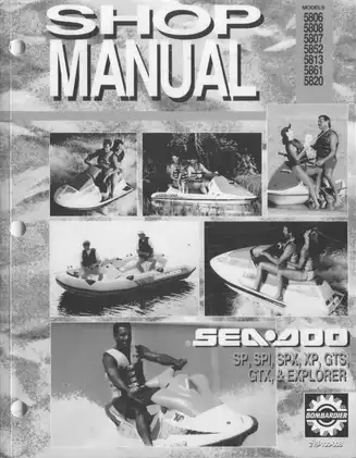 1993 Bombardier Sea-Doo SP 5806, SPI 5808, SPX 5807, XP 5852, GTS 5813, GTX 5861, Explorer 5820 shop manual