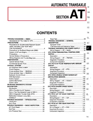 1999-2002 Infiniti G20 Automatic Transaxle manual