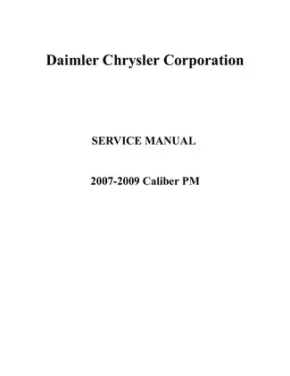 2007-2009 Dodge Caliber PM service manual