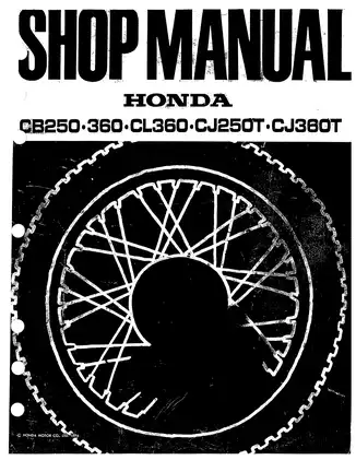 1974-1979 Honda CB 250, CL360, CB360, CJ 360 shop manual