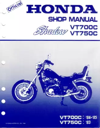 1983-1985 Honda VT700C, VT750C Shadow shop manual