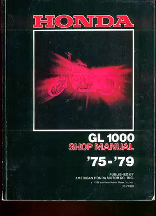 1975-1979 Honda Gold Wing GL1000 shop manual Preview image 1