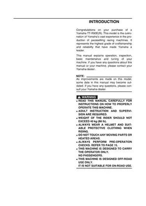 1999-2005 Yamaha TTR90/TTR90E owner´s service manual Preview image 5