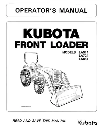 Kubota™ LA514, LA724, LA854 operator´s manual