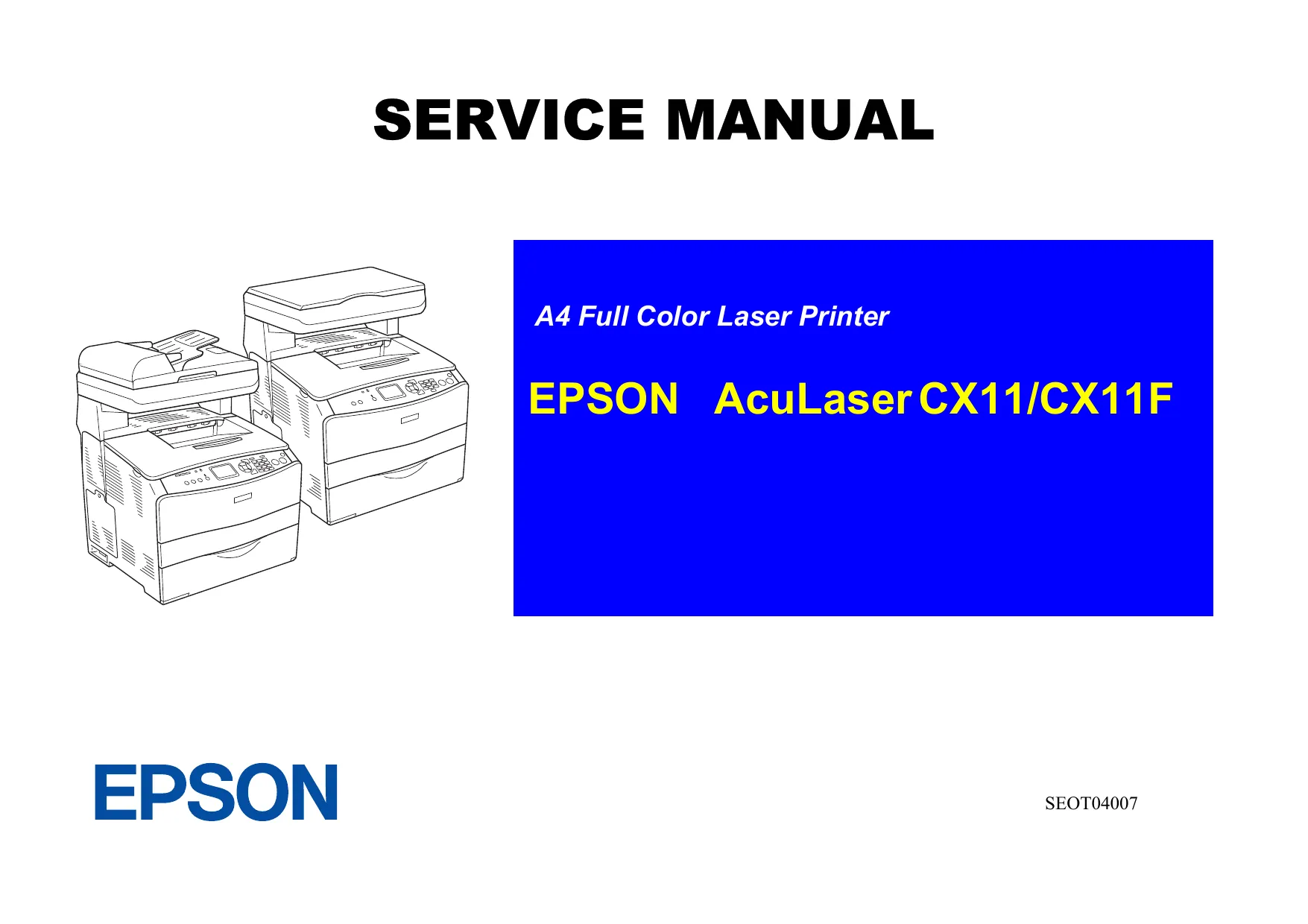 Epson Aculaser CX11 + CX11F multifunction laser printer service guide Preview image 1