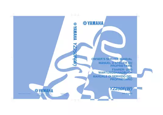 2007 Yamaha YZ250F(W) owners service manual