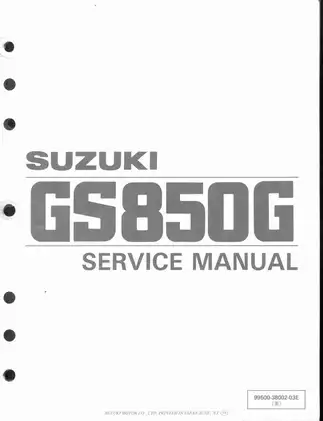 1978-1983 Suzuki GS850G service manual Preview image 1