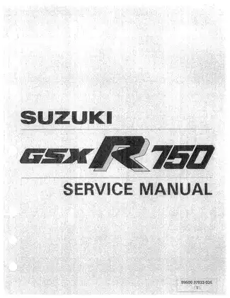 1986-1987 Suzuki GSX-R750 service manual Preview image 1