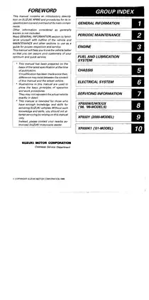 1997-2001 Suzuki XF650V, XF650 Freewind service manual Preview image 2