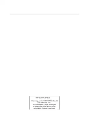 2005 Yamaha YBR125 service and shop manual manual page 1 preview Yamaha 2005 Yamaha YBR125 service and shop manual manual page preview - page 1 of