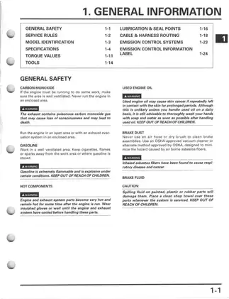 1999-2004 Honda TRX400EX Fourtrax service manual Preview image 5