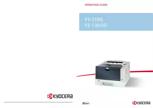 Kyocera Mita FS-1100 + FS-1300 laser printer operation guide