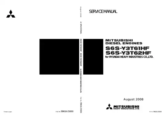 Mitsubishi S6S-Y3T61HF,  S6S-Y3T62HF diesel engine service manual
