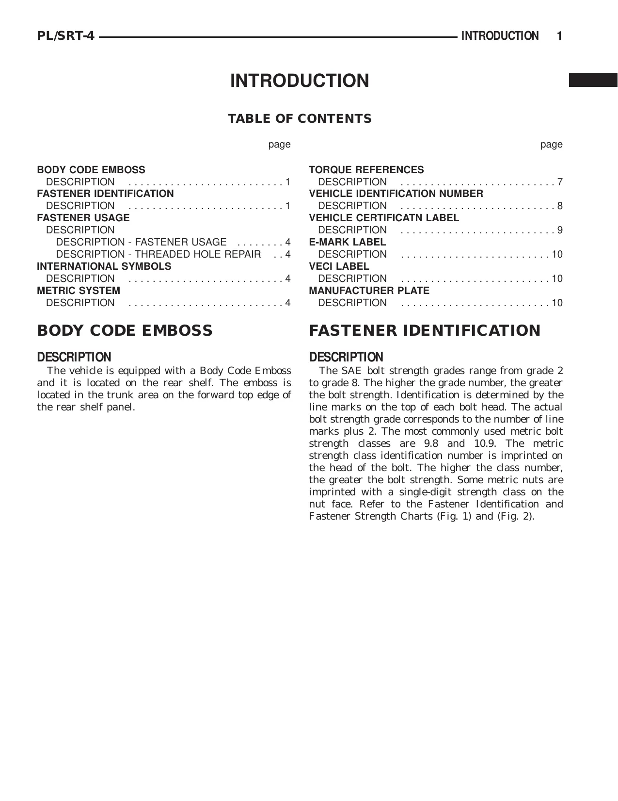 2002-2005 Dodge SX 2.0L, 2.0L HO, 2.4L service manual manual page 1 preview Dodge 2002-2005 Dodge SX 2.0L, 2.0L HO, 2.4L service manual manual page preview - page 1 of