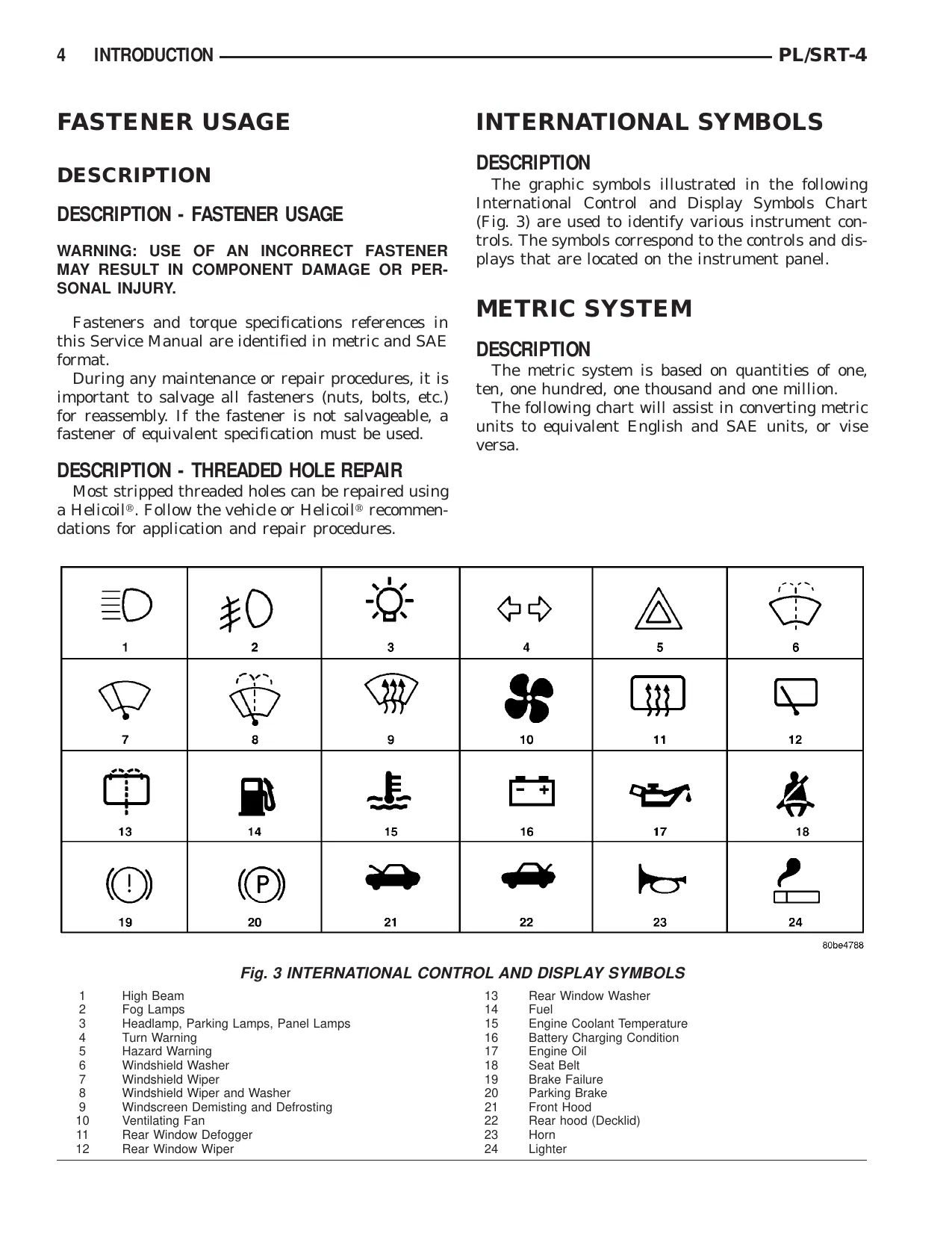 2002-2005 Dodge SX 2.0L, 2.0L HO, 2.4L service manual manual page 4 preview Dodge 2002-2005 Dodge SX 2.0L, 2.0L HO, 2.4L service manual manual preview page 4 - thumbnail