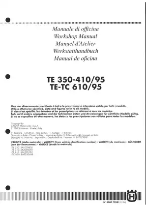 1995-1996 Husqvarna TE350, TE410, TC610 workshop manual Preview image 2