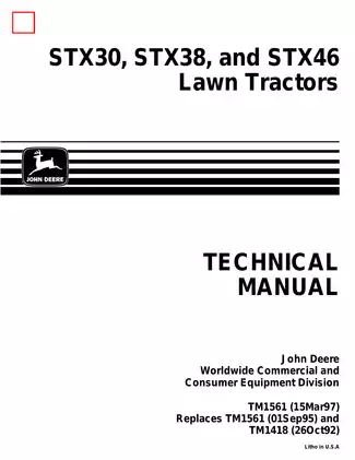 John Deere STX30, STX38, STX46 technical manual Preview image 1