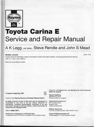 1992-1997 Toyota Carina E service repair manual Preview image 3