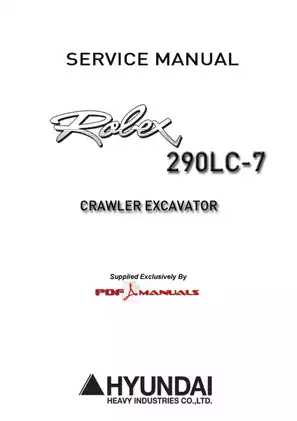 Hyundai Robex R290LC-7 crawler excavator service manual