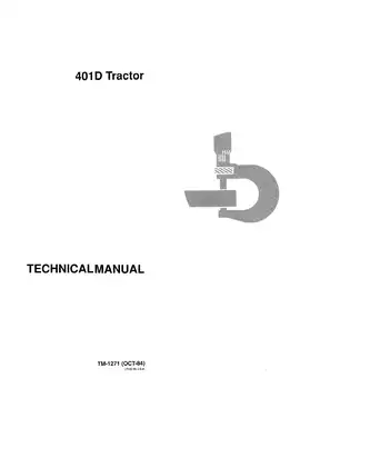 John Deere 401D Industrial Tractor Technical Manual