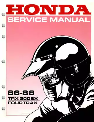 1986-1988 Honda TRX200SX ATV service manual