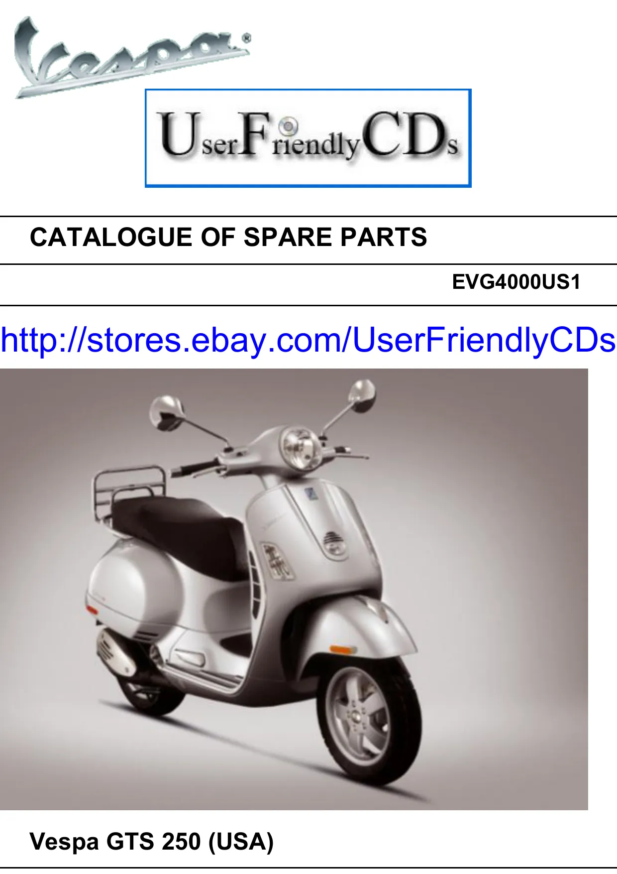 Vespa GTS 250 IE scooter parts catalog Preview image 1