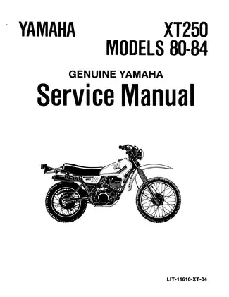 1980-1984 Yamaha XT250 service manual