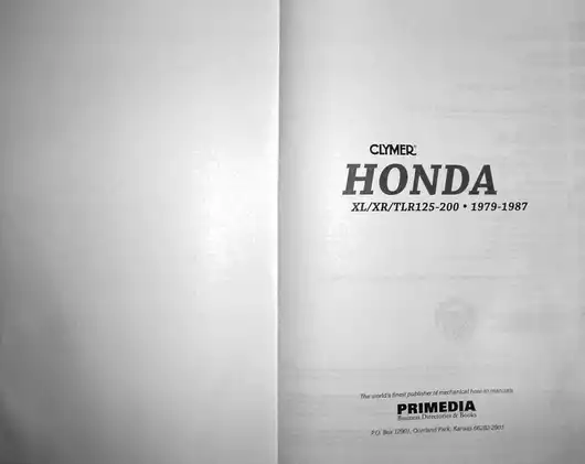 1980-1987 Honda XL, XR, 125, 200 manual Preview image 1