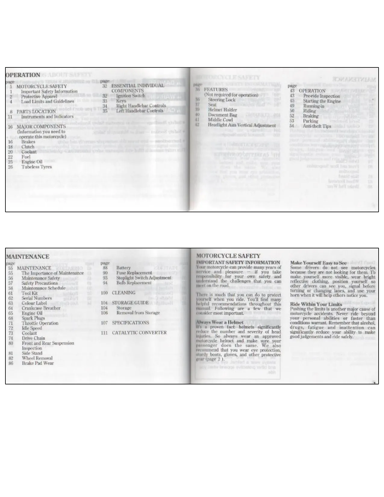 Honda CBR125R owners manual Preview image 4