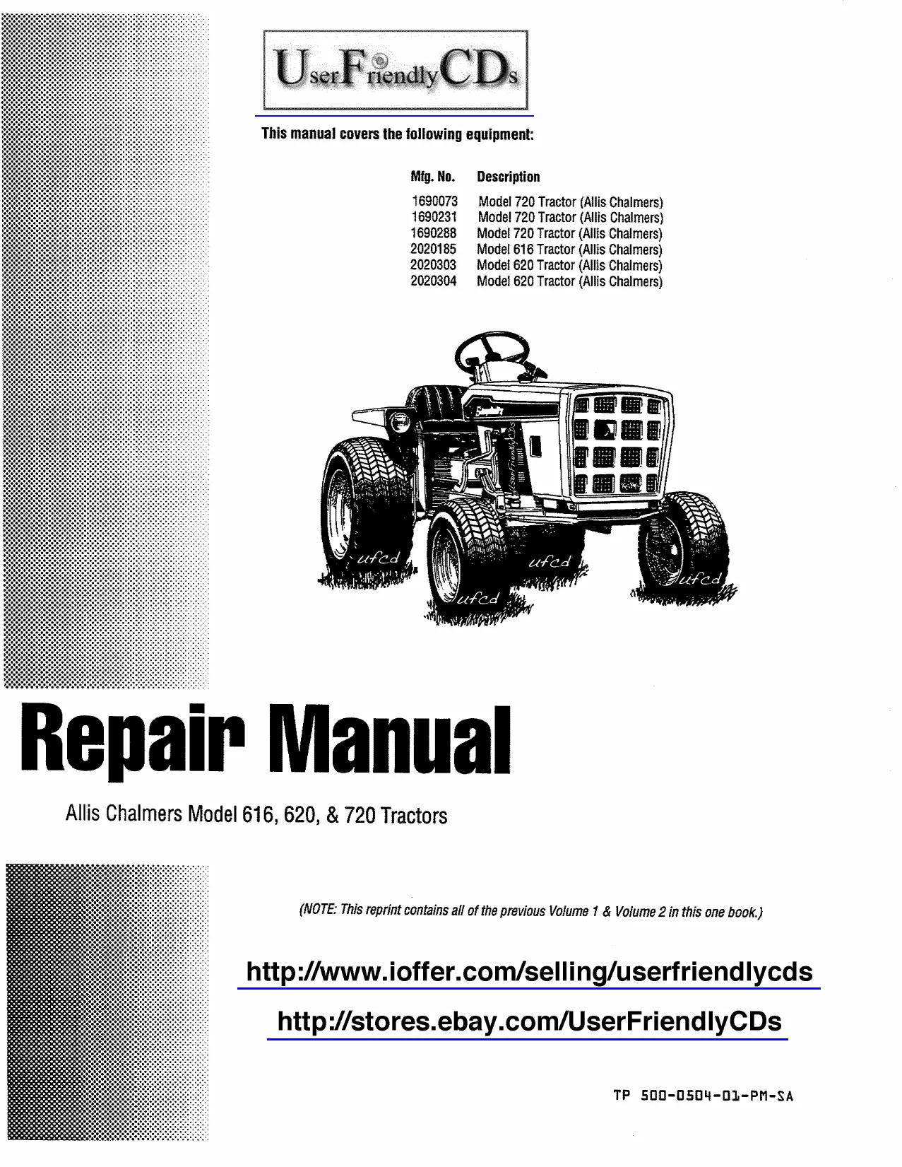1975-1983 Allis Chalmers™ 720 tractor manual & parts list