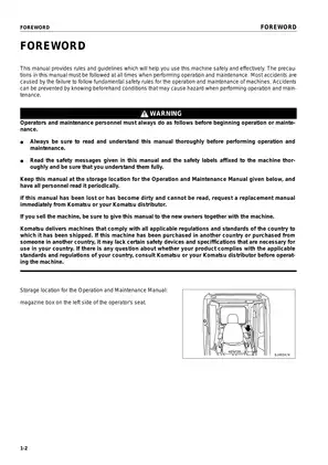 Komatsu™ PC200-7, PC200LC-7, PC200-7B, PC200LC-7B, PC220-7, PC220LC-7 excavator operation and maintenance manual Preview image 3